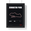 Donington Park Circuit print framed in a black frame, ready to hang