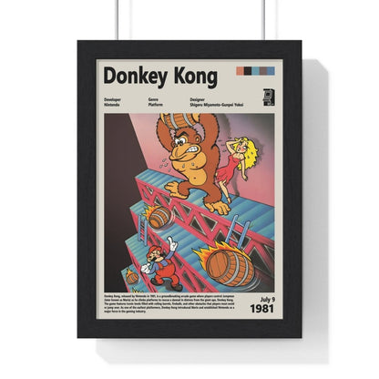 Donkey Kong 1981 - Video Game Info minimalist Poster - Poster Kingz