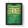 Don't Push It Grand National 2010 Horse Racing Poster - AP McCoy 15th Attempt Silks Print framed in a black frame, ready to hang