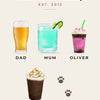 Personalised Family Drinks Print - design detail