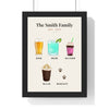 Personalised Family Drinks Print - framed watercolour family drinks print