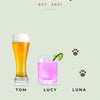 Personalised Family Drinks Print - couple drinks print with cat paws