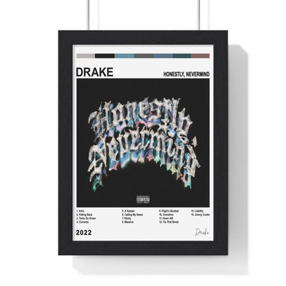 Drake Album Collection Poster - Poster Kingz - A5 (unframed) - Honestly Nevermind - White