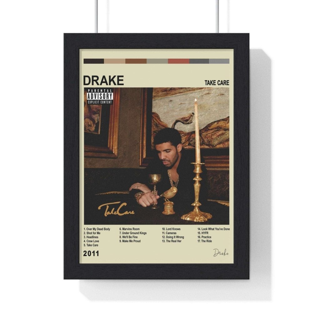 Drake Album Collection Poster - Poster Kingz - A5 (unframed) - Take Care - Vintage