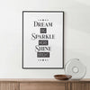 Framed Dream Big print