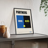 Drive and Revés Padel print framed and leaning on a sideboard