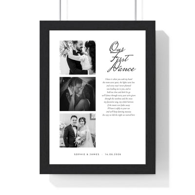 Personalised First Dance Lyrics Print - framed print