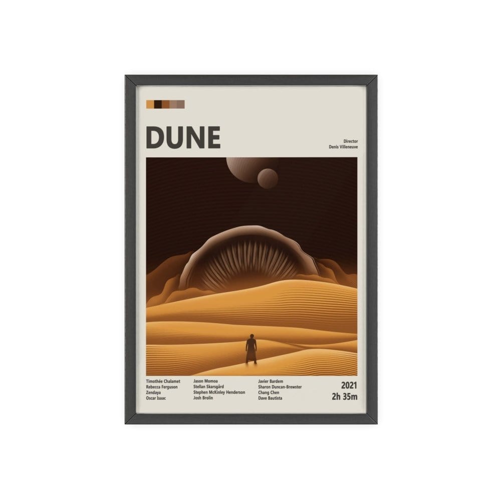 Framed Dune 2021 movie poster close-up
