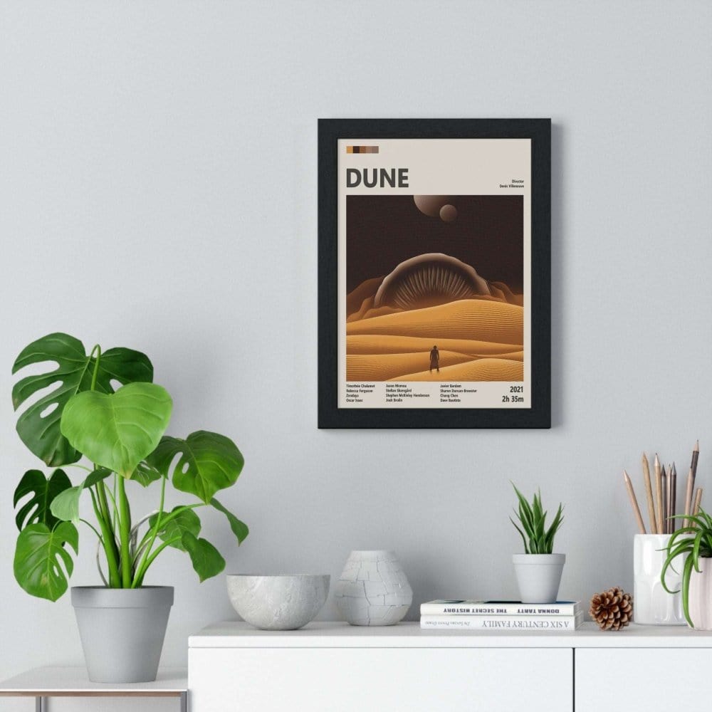 Framed Dune 2021 movie poster wall display