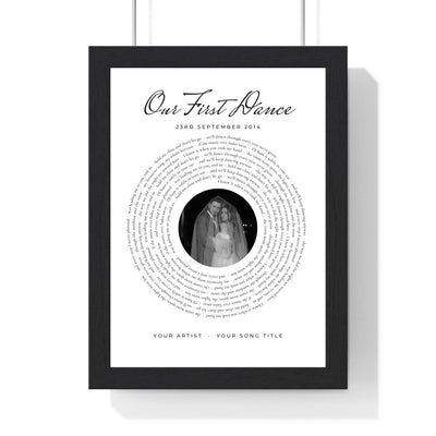 Personalised First Dance Spiral Lyrics Print - framed print