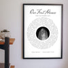 Personalised First Dance Spiral Lyrics Print - Lifestyle - hanging on a living room wall