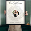 Personalised First Dance Spiral Lyrics Print - Lifestyle - held up in a bright room