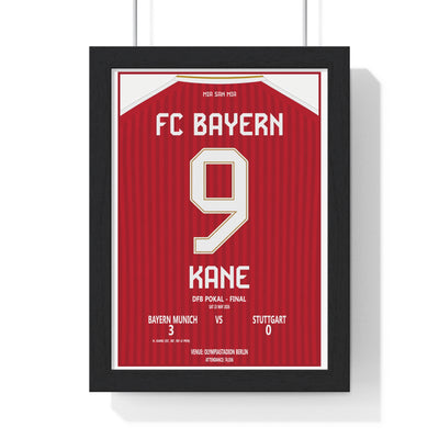 Bayern Munich DFB Pokal Final 2026 Kane 9 framed football poster