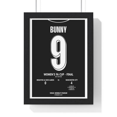 Manchester City Women's FA Cup Final 2026 - Bunny 9 framed football poster