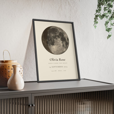 Custom baby birth stats moon phase print with name, date, time and weight