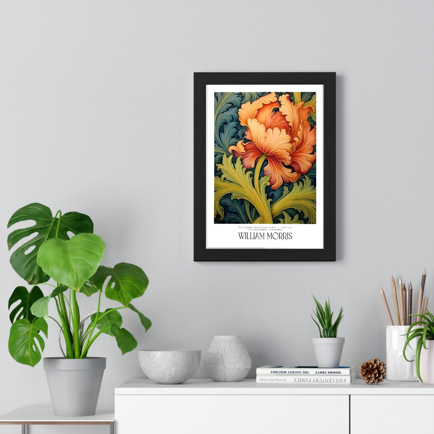 11x14-11 framed poster on a living room wall
