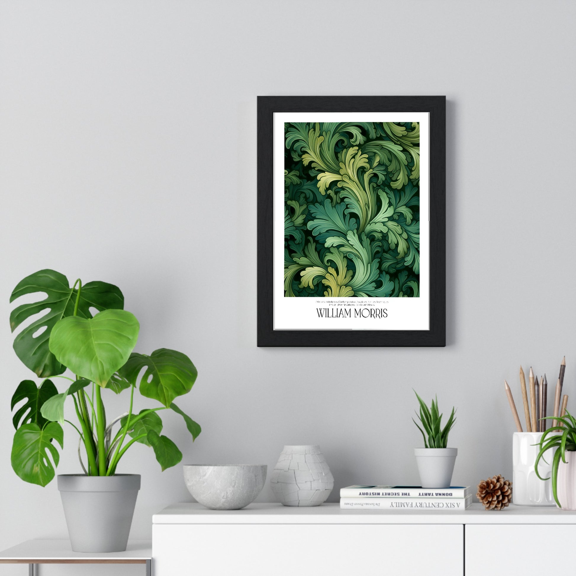 11x14-12 poster framed on living room wall