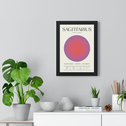 Sagittarius Astrology Chart Poster - Colour Art Print