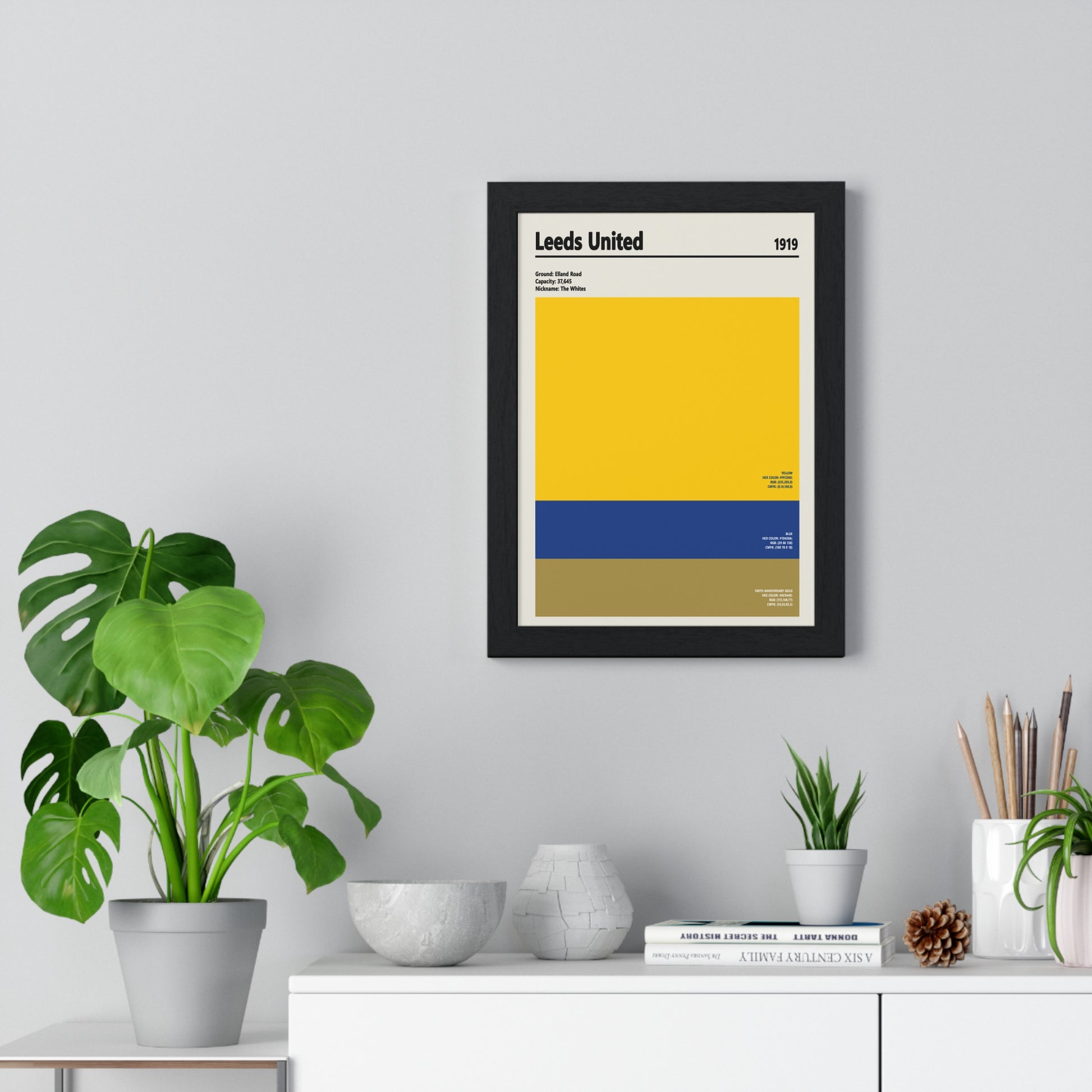 Leeds United colour palette print contemporary decor