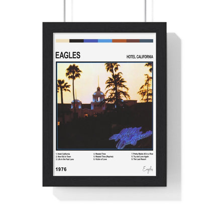 Eagles Collection Album Poster - Poster Kingz - A2 (unframed) - Hotel California - White - album_poster