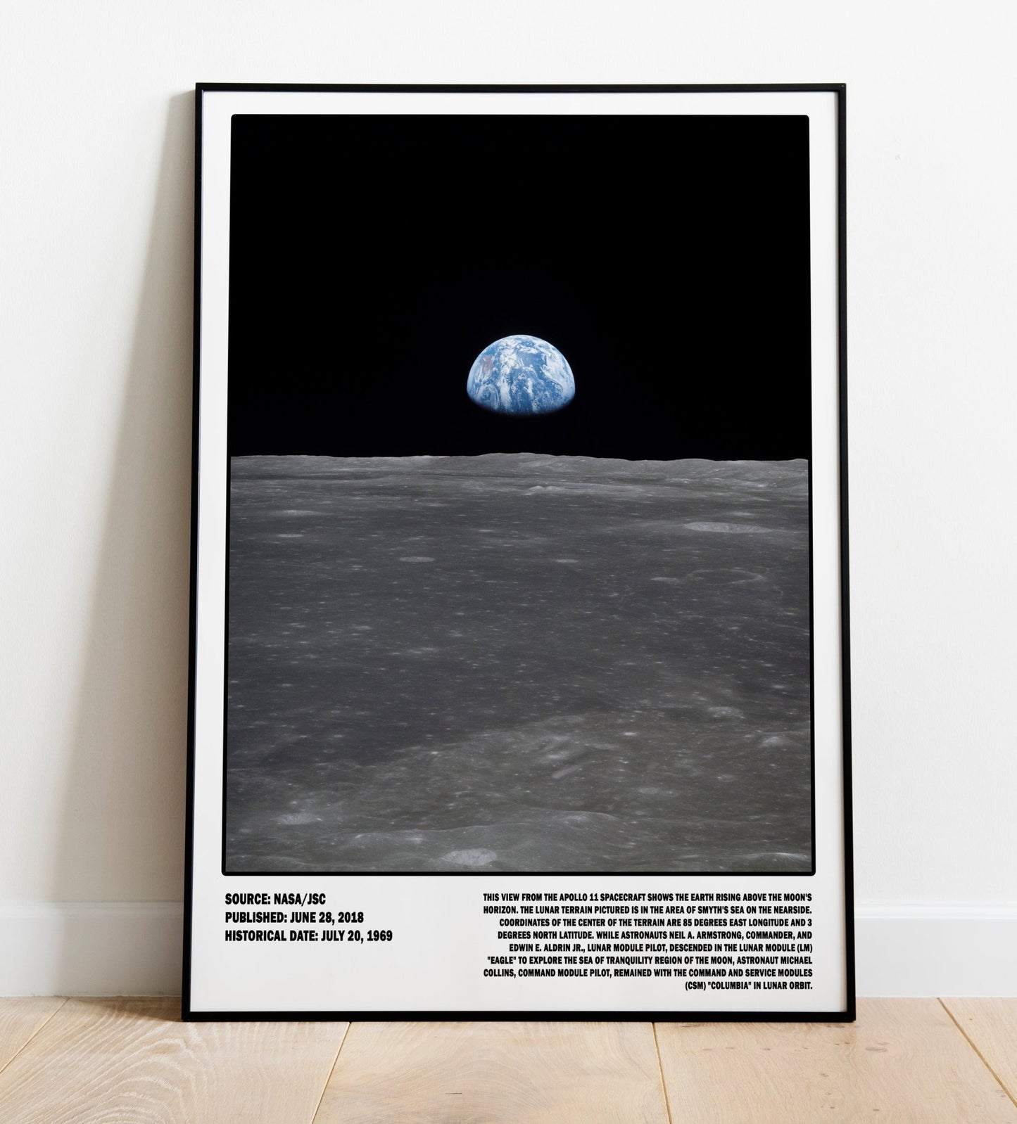 Earthrise Apollo 11 Moon Poster | NASA Space Print - Poster Kingz - A5 (unframed) - 