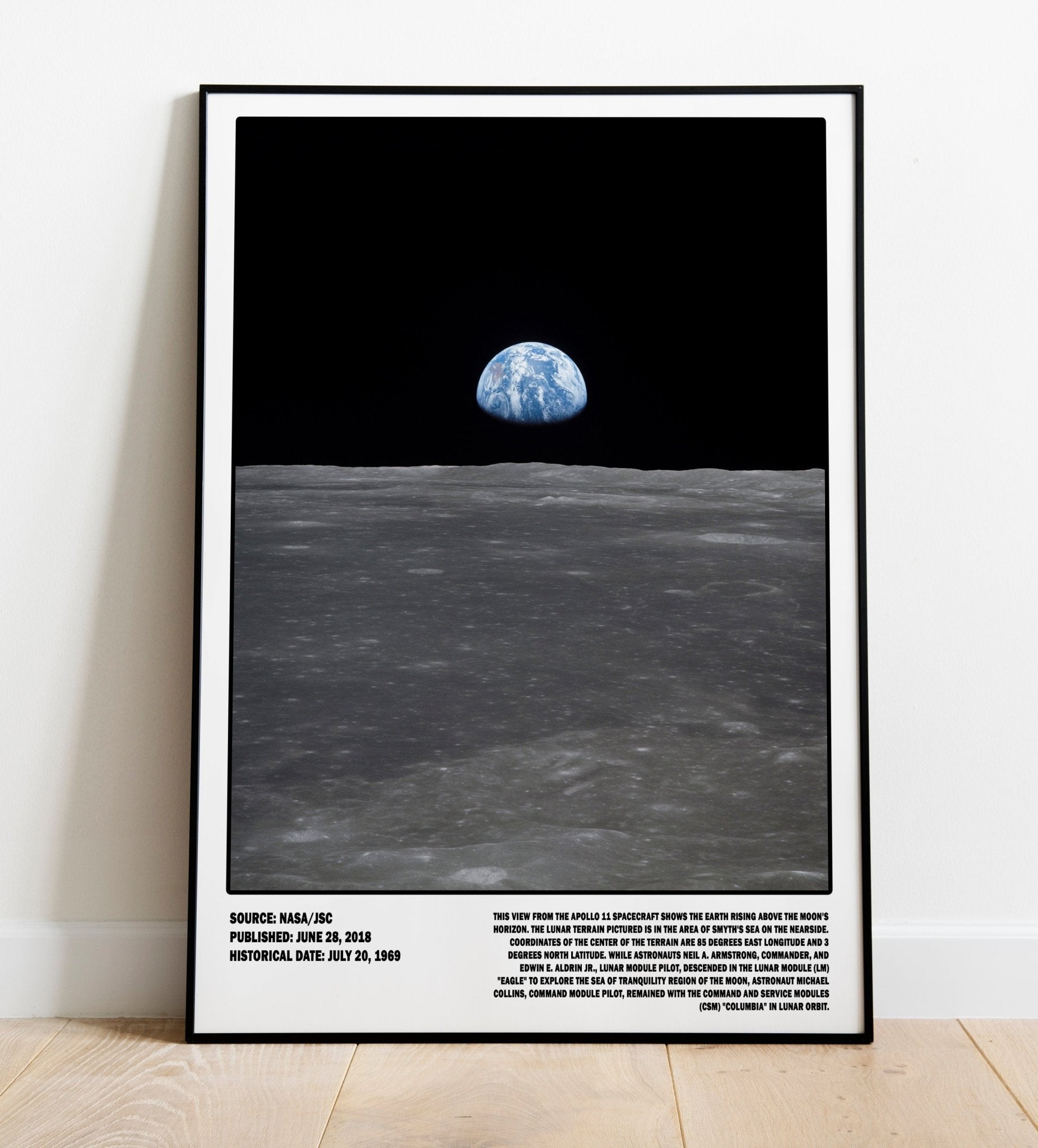 Earthrise Apollo 11 Moon Poster | NASA Space Print - Poster Kingz - A5 (unframed) - 