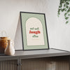Eat Well Laugh Often Print framed and leaning on a sideboard