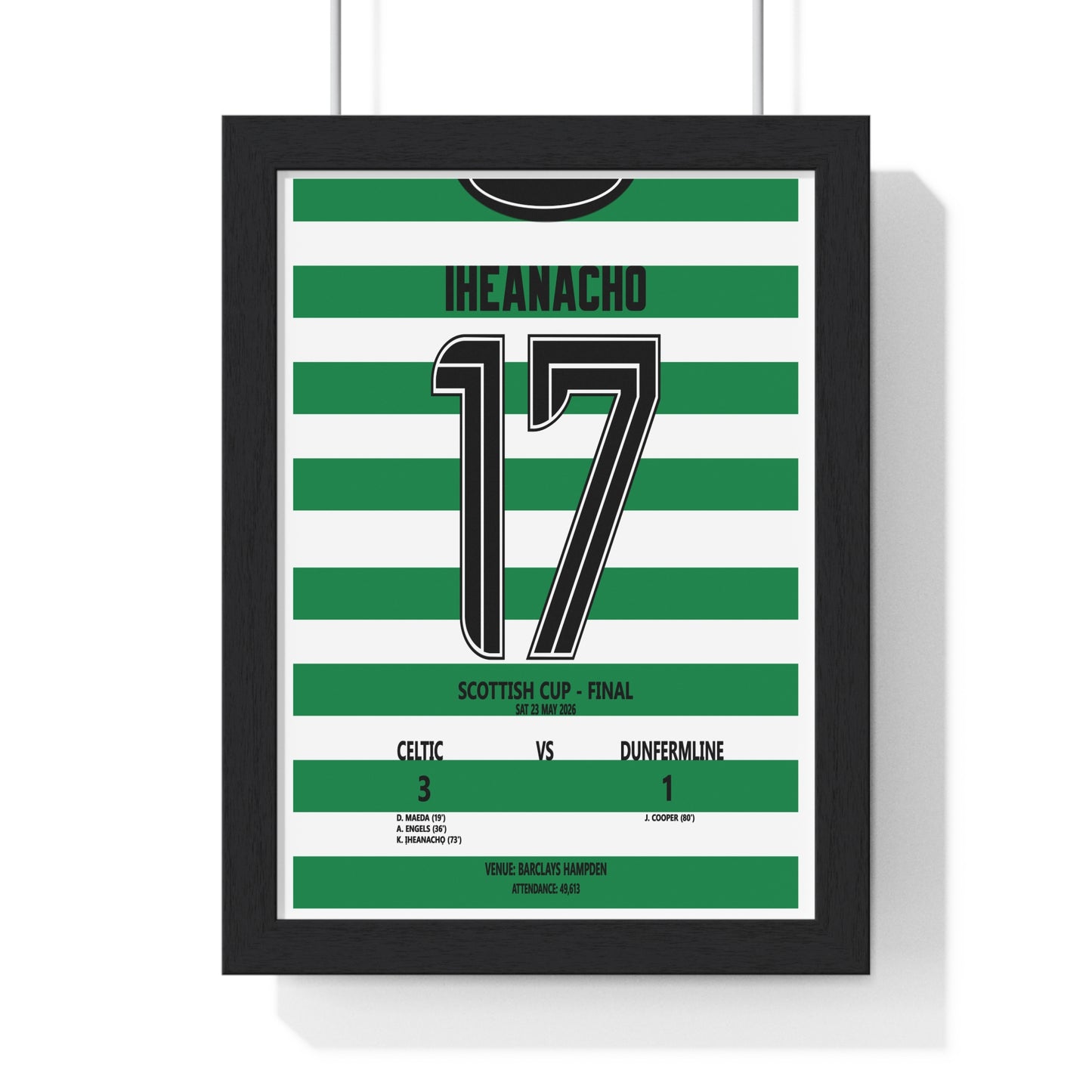 Celtic Scottish Cup Final 2026 poster Iheanacho 17 Hampden print