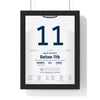 Edgar Martínez 1995 ALDS Game 5 Winning Double Poster - Seattle Mariners 11 Jersey Print framed in a black frame, ready to hang