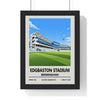 Edgbaston cricket ground print framed in a black frame, ready to hang