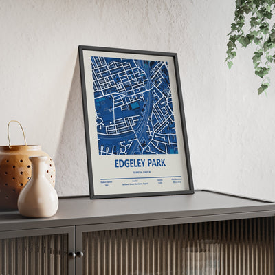 Framed Edgeley Park Stadium map print