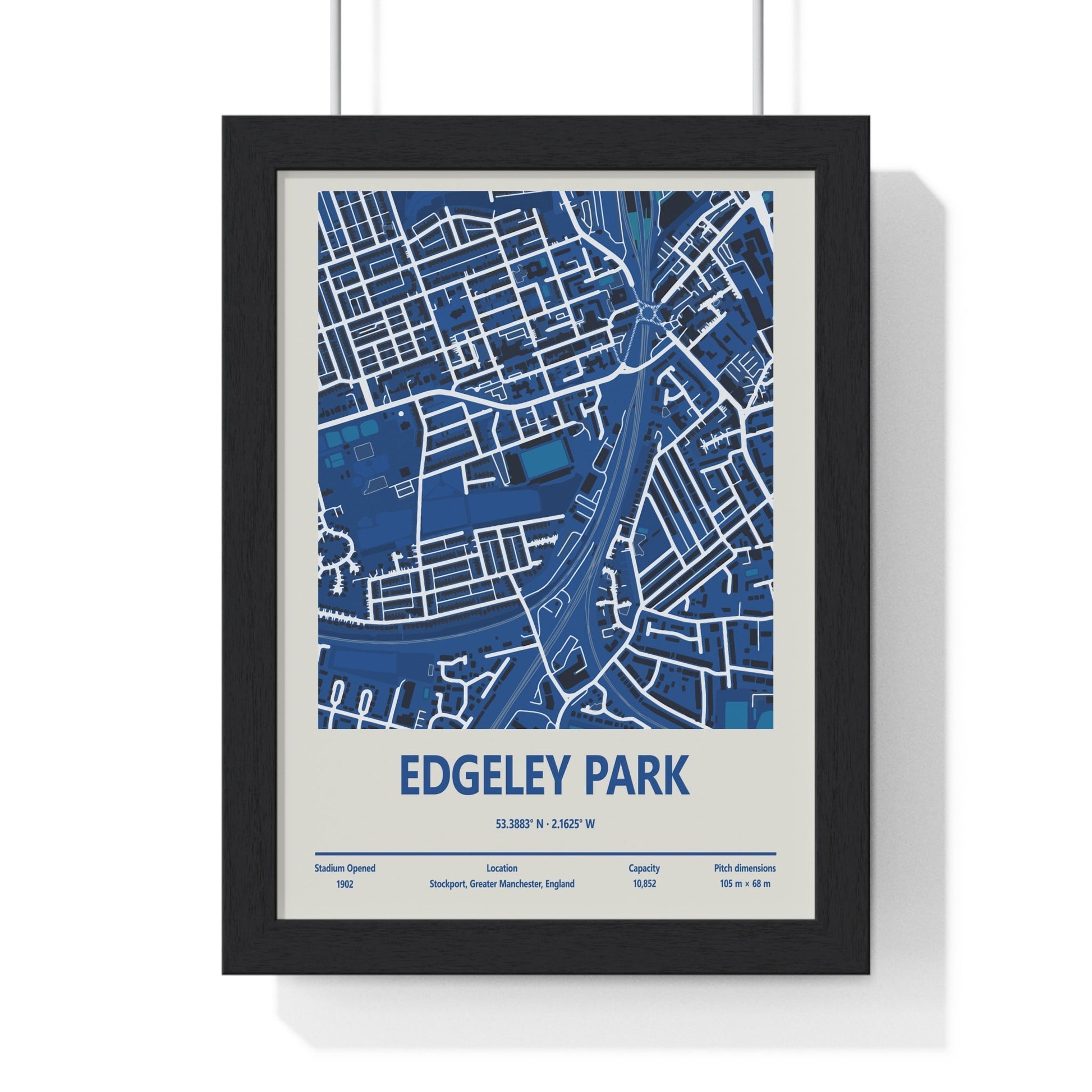 Framed Edgeley Park Stadium map poster