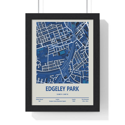 Framed Edgeley Park Stadium map poster