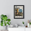 Edinburgh Mid Century Travel print framed on a living room wall