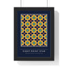 Eight-Point Star print framed in a black frame, ready to hang