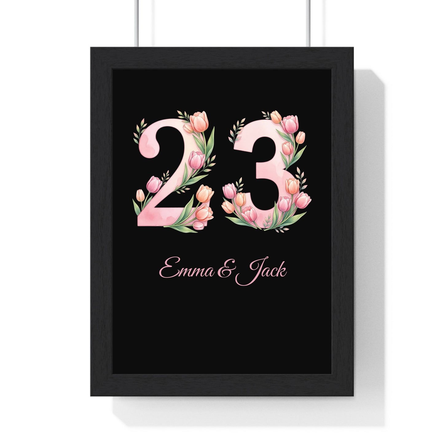 Personalised Floral Initial Print | Tulip Letter & Name Wall Art | Personalised Gift