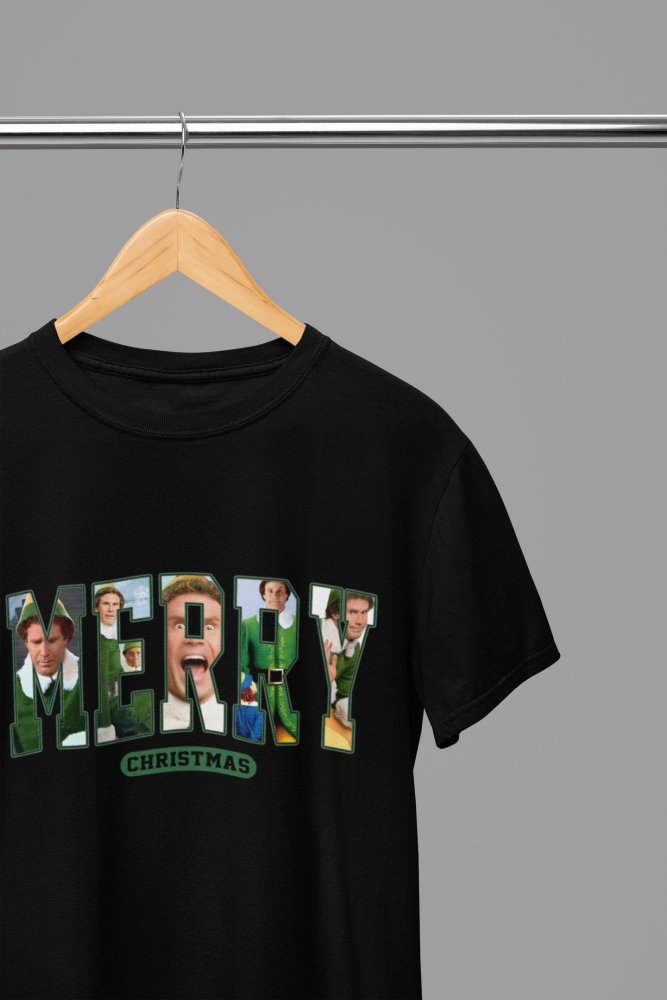 Elf Merry Christmas T-Shirt/Sweatshirt Unisex - Funny Buddy the Elf Holiday Shirt - Poster Kingz - S - T-Shirt - Black