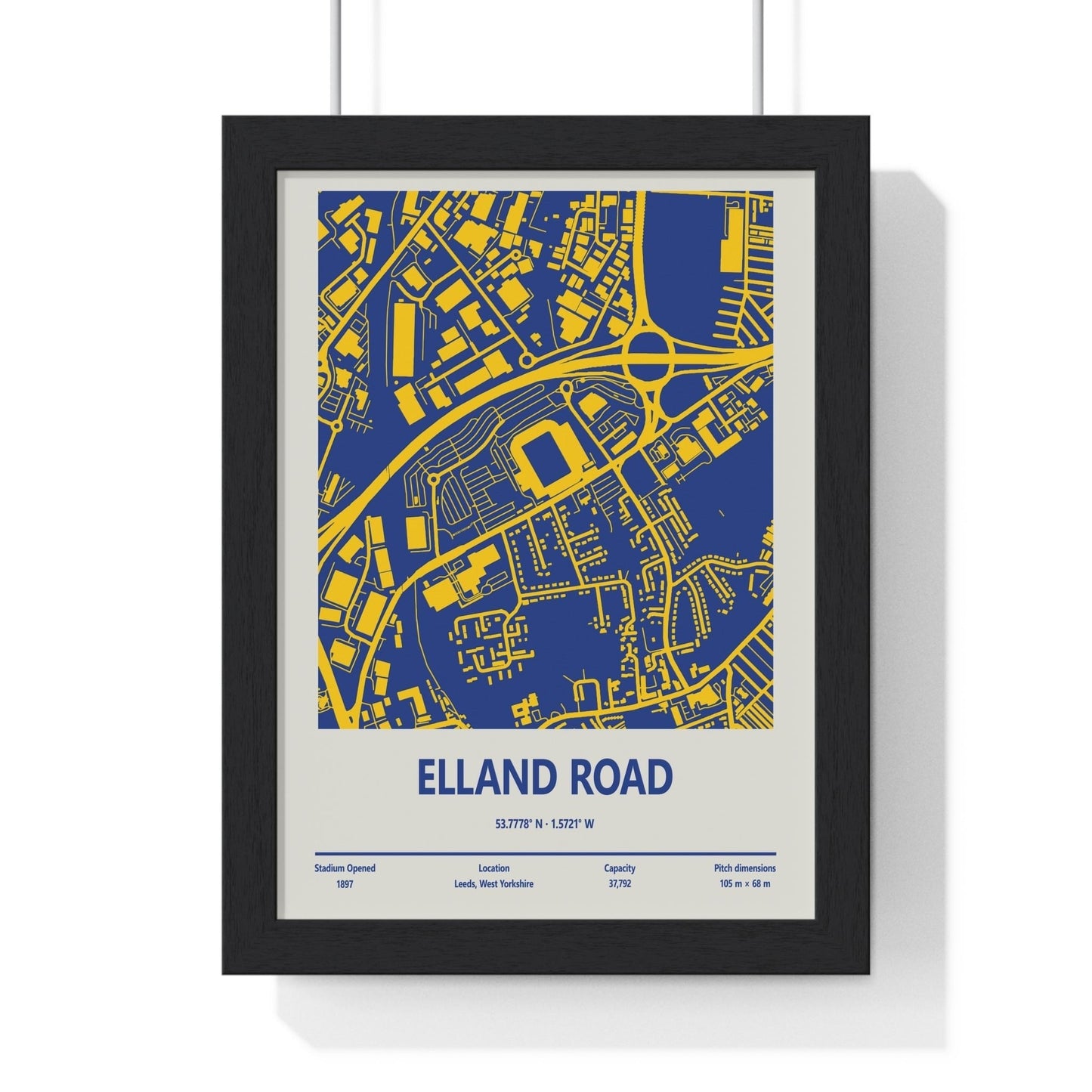 Elland Road Stadium Map Print