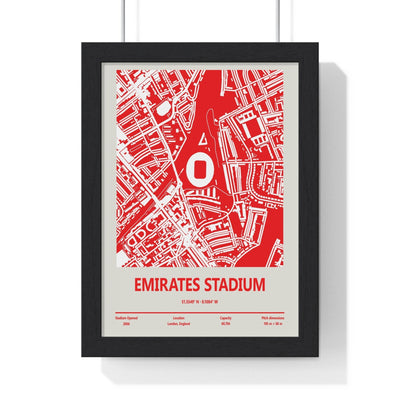 Framed Emirates Stadium map poster