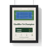 Qualifier To Champion 2021 Tennis print framed in a black frame, ready to hang