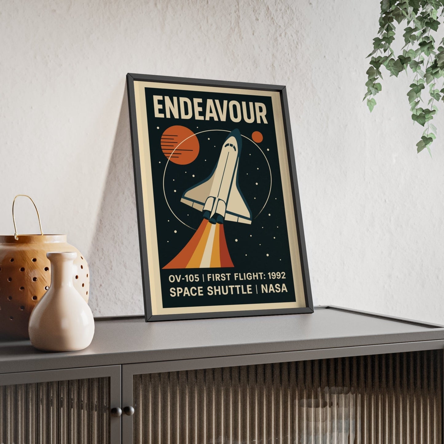 Framed Endeavour Space Shuttle poster