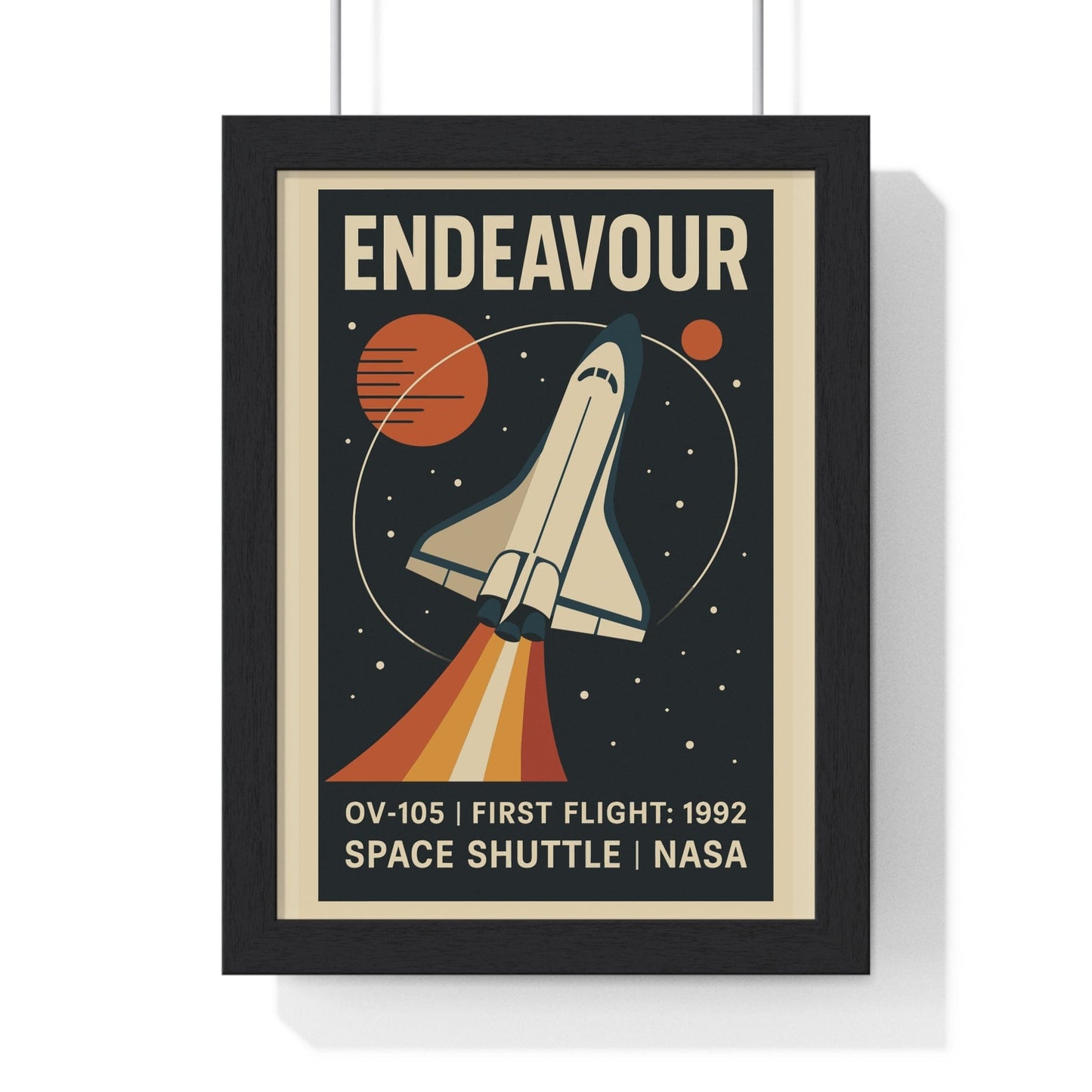 Framed Endeavour Space Shuttle poster