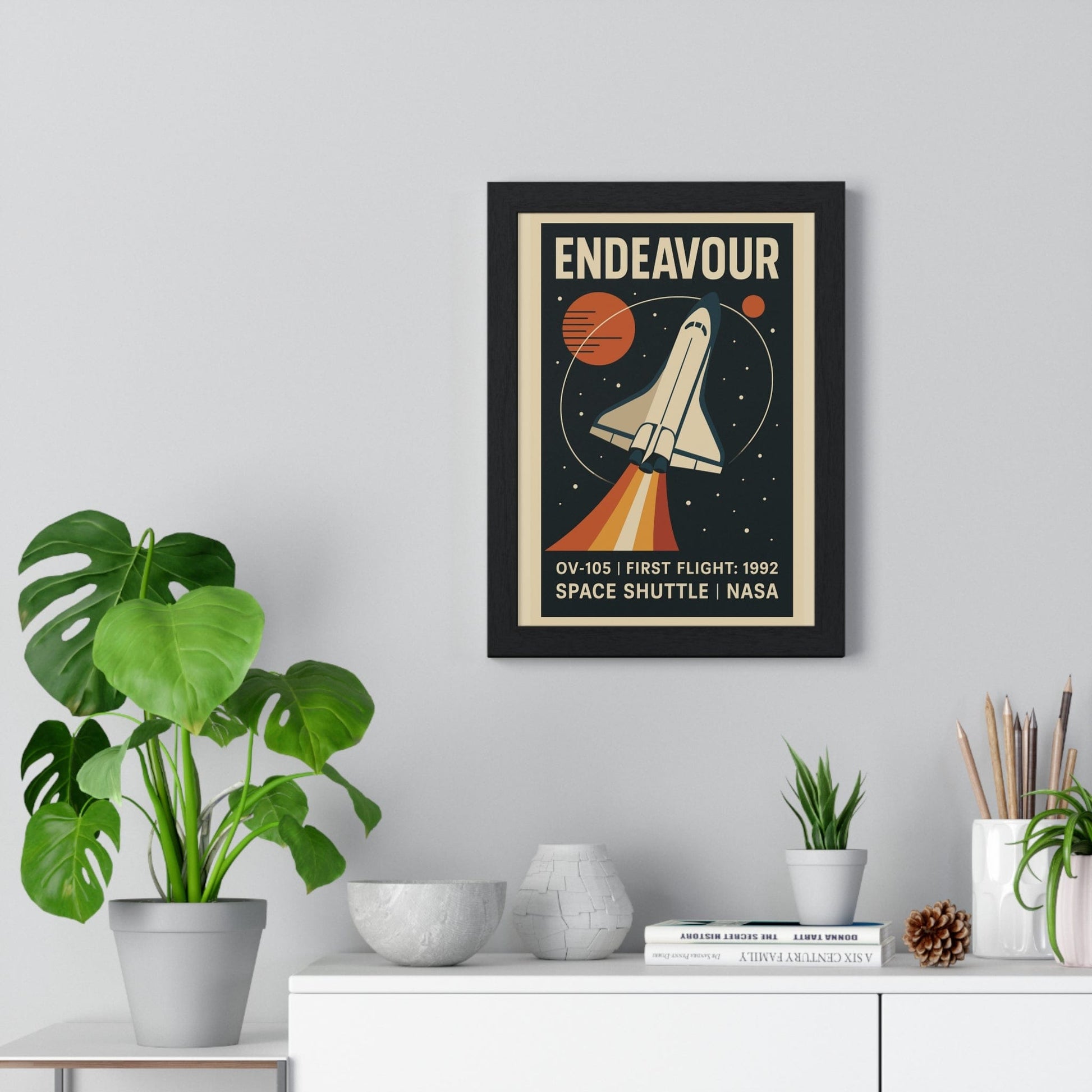 Framed Endeavour Space Shuttle poster