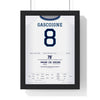 England Gascoigne 1996 v Scotland Shirt Print framed in a black frame, ready to hang