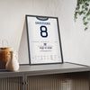 England Gascoigne 1996 v Scotland Shirt Print framed and leaning on a sideboard