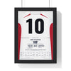 England Rugby World Cup Final 2003 Poster - Wilkinson 10 Drop Goal framed in a black frame, ready to hang