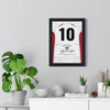 England Rugby World Cup Final 2003 Poster - Wilkinson 10 Drop Goal framed on a living room wall