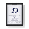England v New Zealand Rugby World Cup Semi-Final 2019 Poster - Manu Tuilagi 13 Yokohama Print framed in a black frame, ready to hang