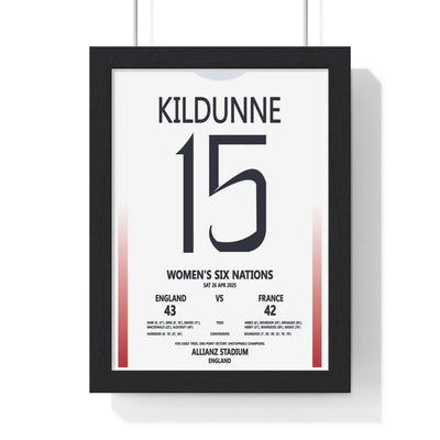 Framed England vs France Women's Six Nations 2025 poster
