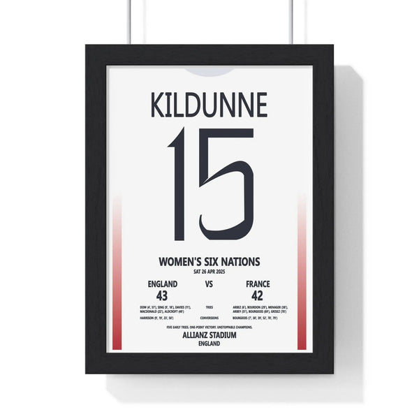England vs France Women's Six Nations 2025 framed rugby poster wall art